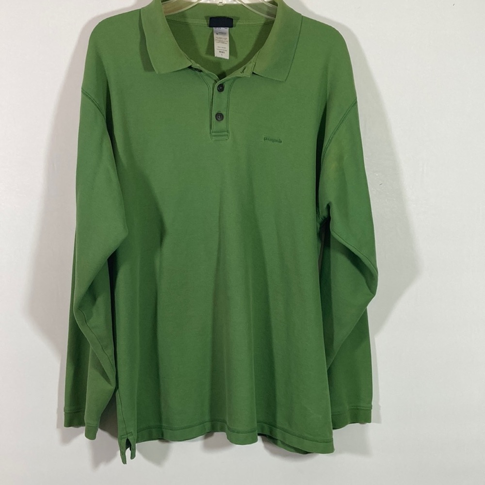Patagonia Men Long Sleeve Three Button Placket Organic Cotton Shirt Size Large